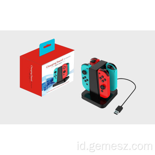 Dock Pengisi Daya 4 in1 portabel untuk Nintendo Switch